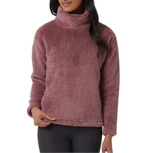32 DEGREES Sherpa Mock Neck Sweatshirt in Plum Rose size XXL New with Tag
